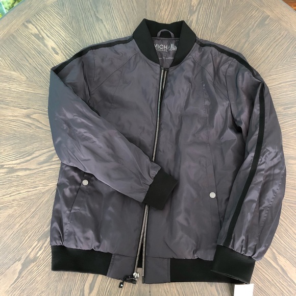 Michael Kors Insulated Gunmetal Bomber Jacket - Picture 3 of 7